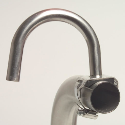 Curved Milk Inlet 180° with Adjustable Hose Clamp