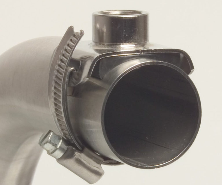 Threaded Milk Inlet with Adjustable Hose Clamp